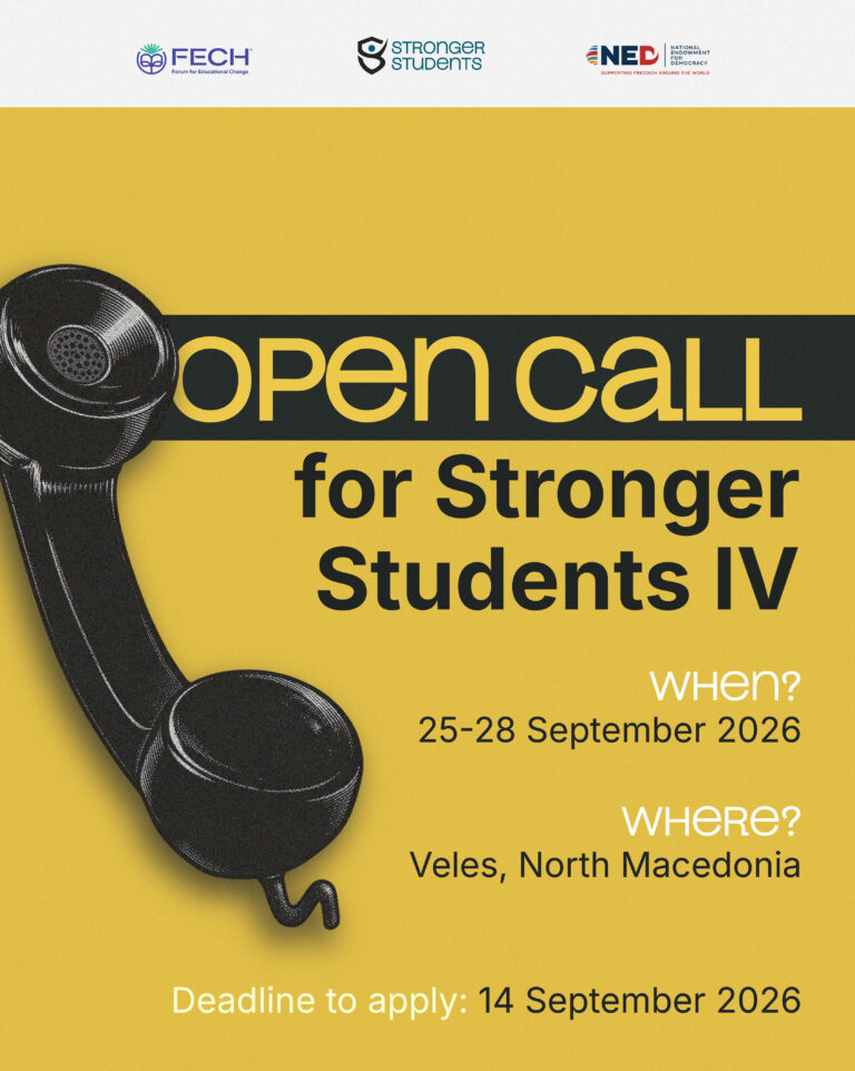 Open Call for Stronger Students / 25-28 September 2026 / Veles, North Macedonia